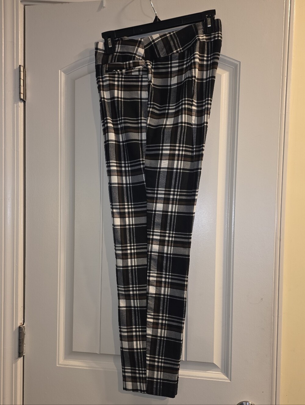 Catos Plaid Women's Dress Pants in Black and White Plaid Size 14
